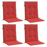 Coussins de chaise de jardin à dossier bas lot de 4 rouge