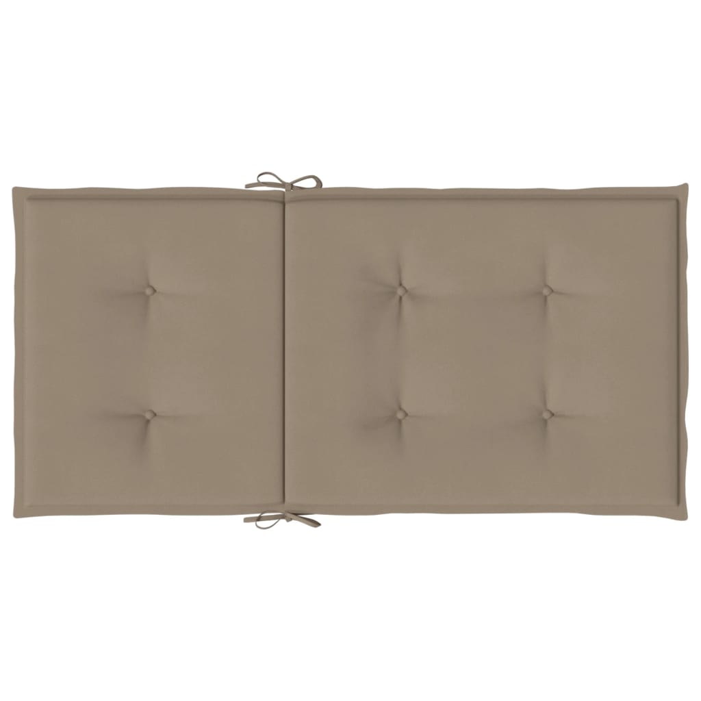 Coussins de chaise de jardin à dossier bas lot de 2 taupe