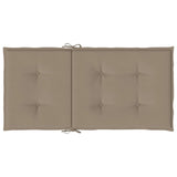 Coussins de chaise de jardin à dossier bas lot de 2 taupe