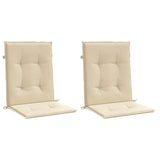 Coussins de chaise de jardin à dossier bas lot de 2 beige