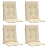 Coussins de chaise de jardin à dossier bas lot de 4 beige