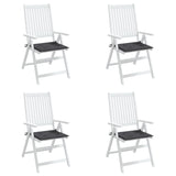 Coussins de chaise de jardin lot de 4 anthracite 40x40x3 cm