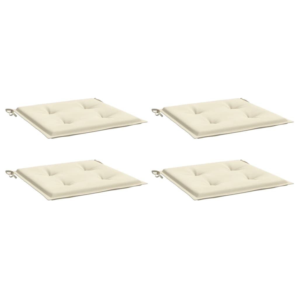 Coussins de chaise de jardin lot de 4 crème 40x40x3 cm