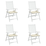 Coussins de chaise de jardin lot de 4 crème 40x40x3 cm