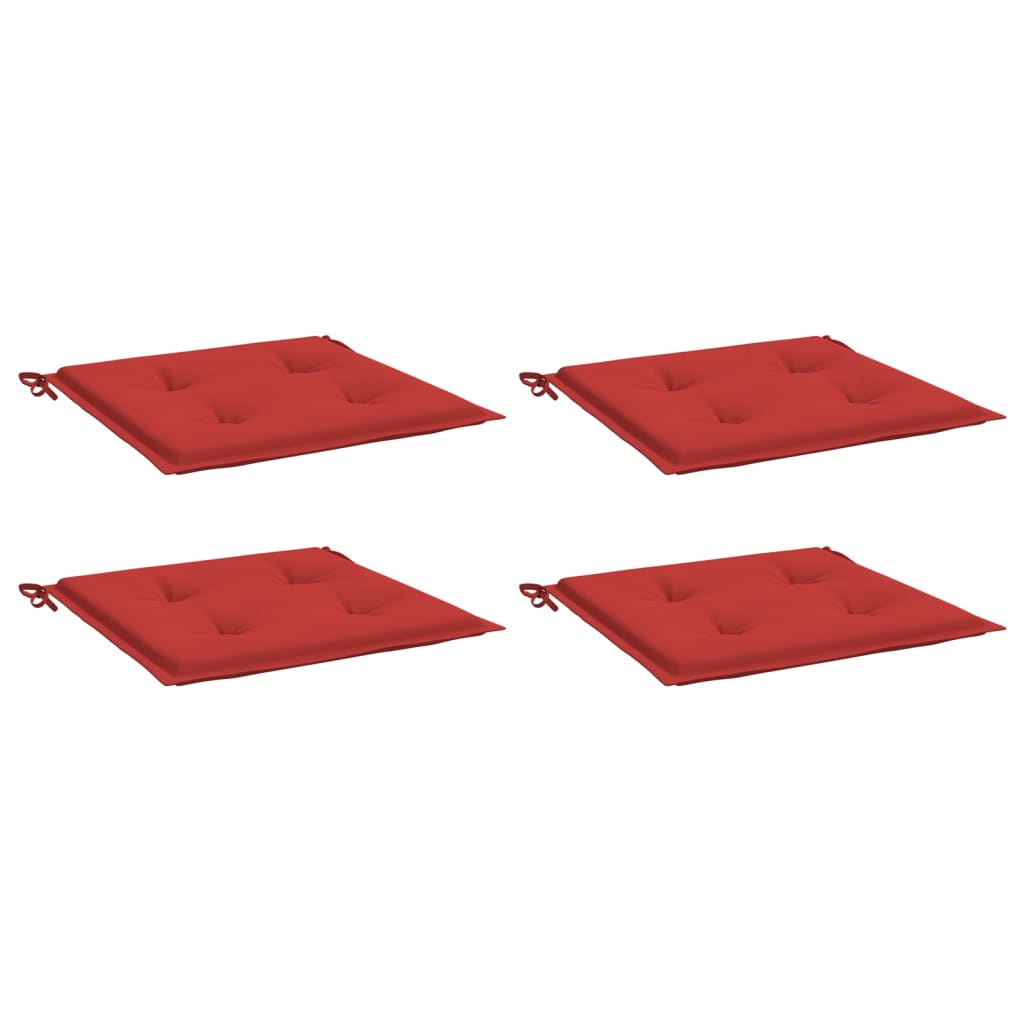 Coussins de chaise jardin lot de 4 rouge 40x40x3cm tissu oxford