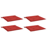 Coussins de chaise jardin lot de 4 rouge 40x40x3cm tissu oxford