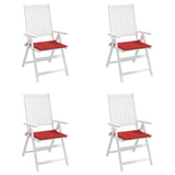 Coussins de chaise jardin lot de 4 rouge 40x40x3cm tissu oxford