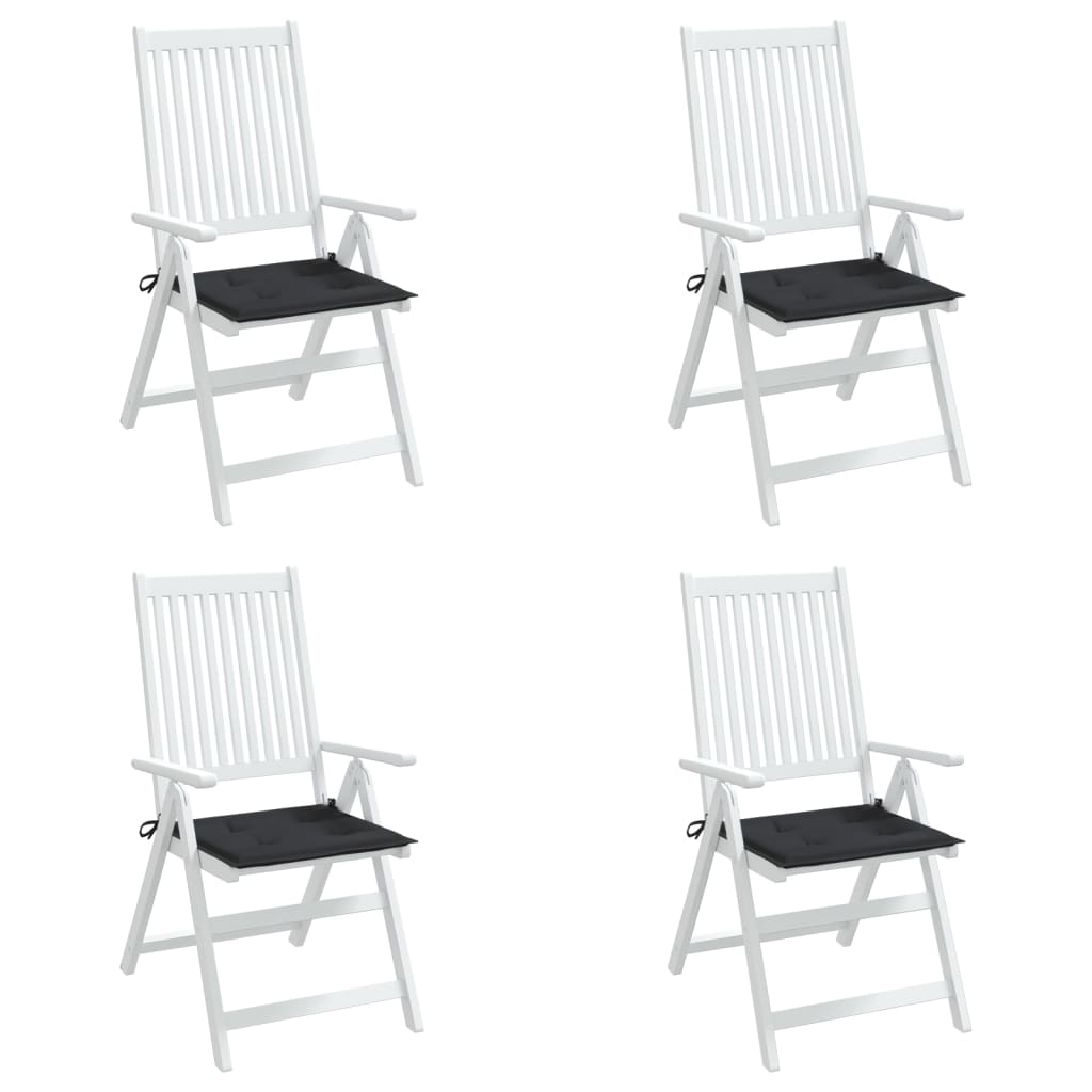 Coussins de chaise jardin lot de 4 noir 40x40x3 cm tissu oxford