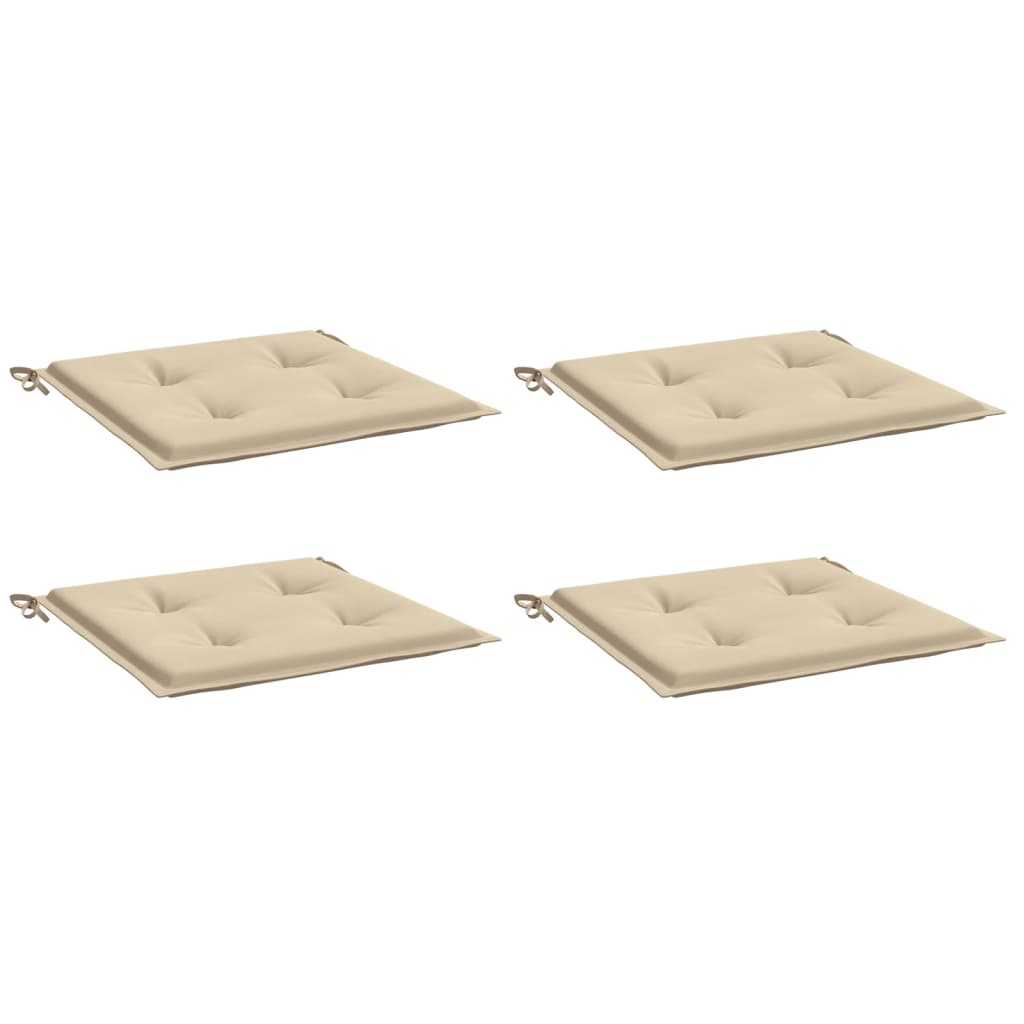 Coussins de chaise jardin lot de 4 beige 40x40x3cm tissu oxford