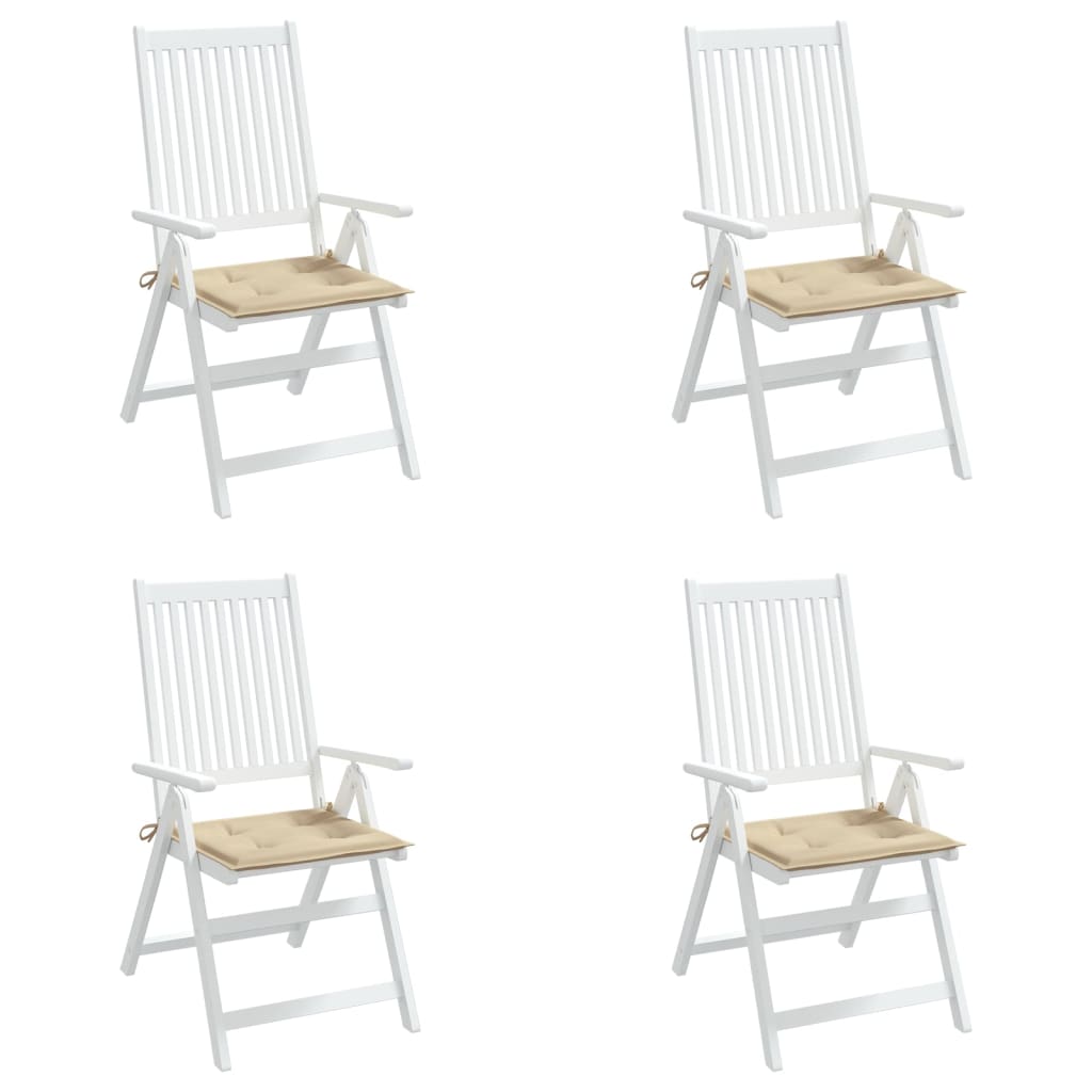 Coussins de chaise jardin lot de 4 beige 40x40x3cm tissu oxford