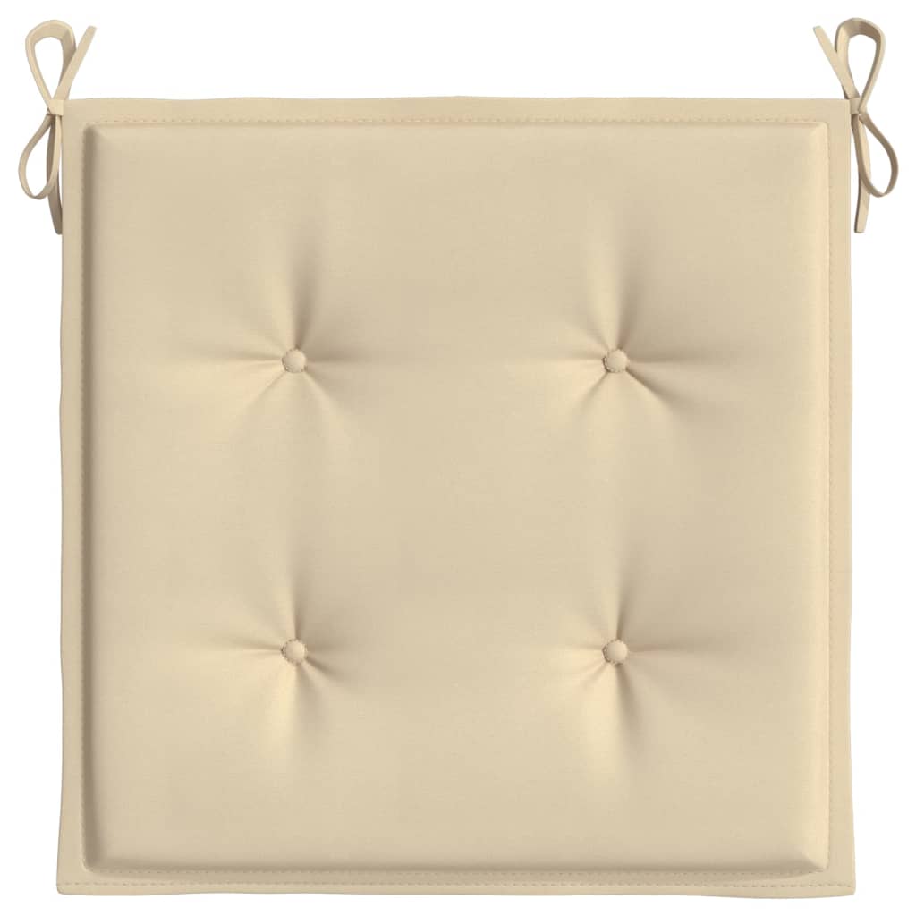 Coussins de chaise jardin lot de 4 beige 40x40x3cm tissu oxford