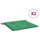 Coussins de chaise de jardin lot de 2 vert 50x50x3 cm