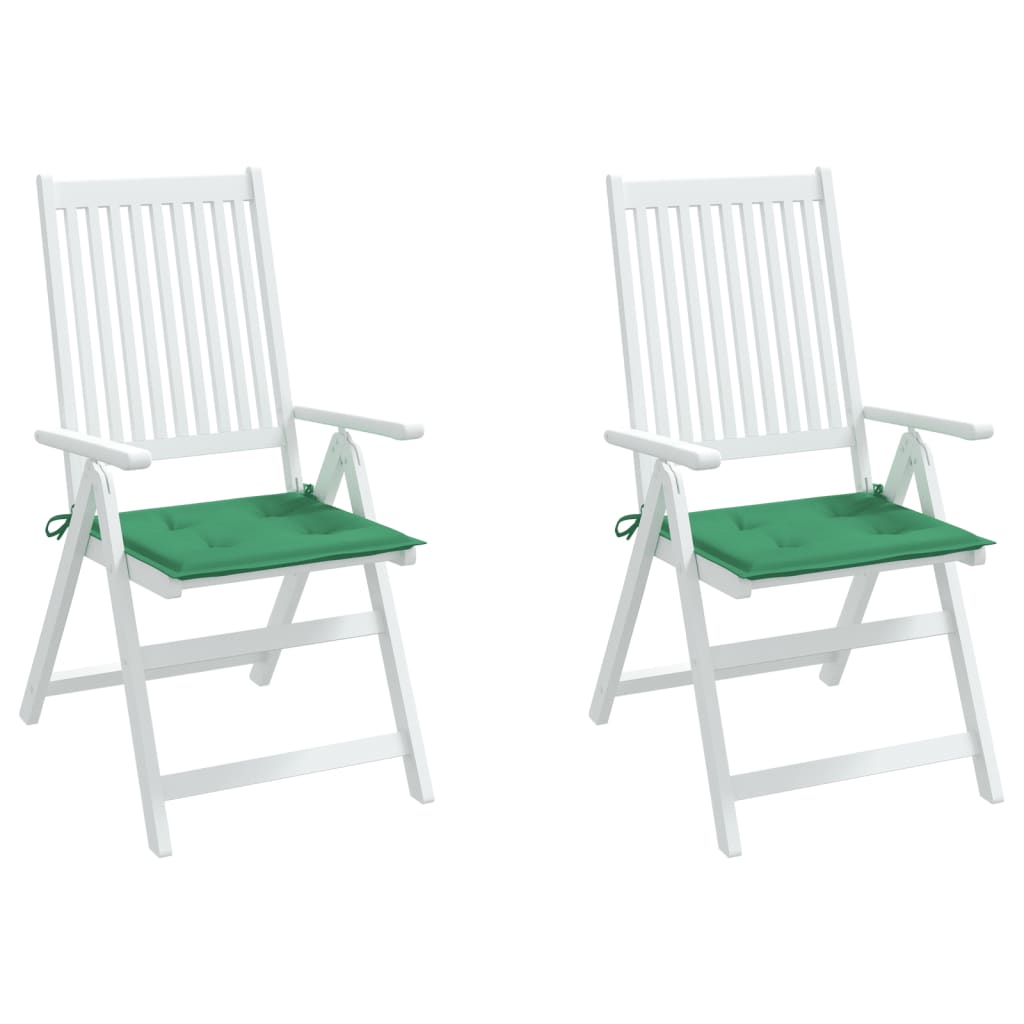 Coussins de chaise de jardin lot de 2 vert 50x50x3 cm