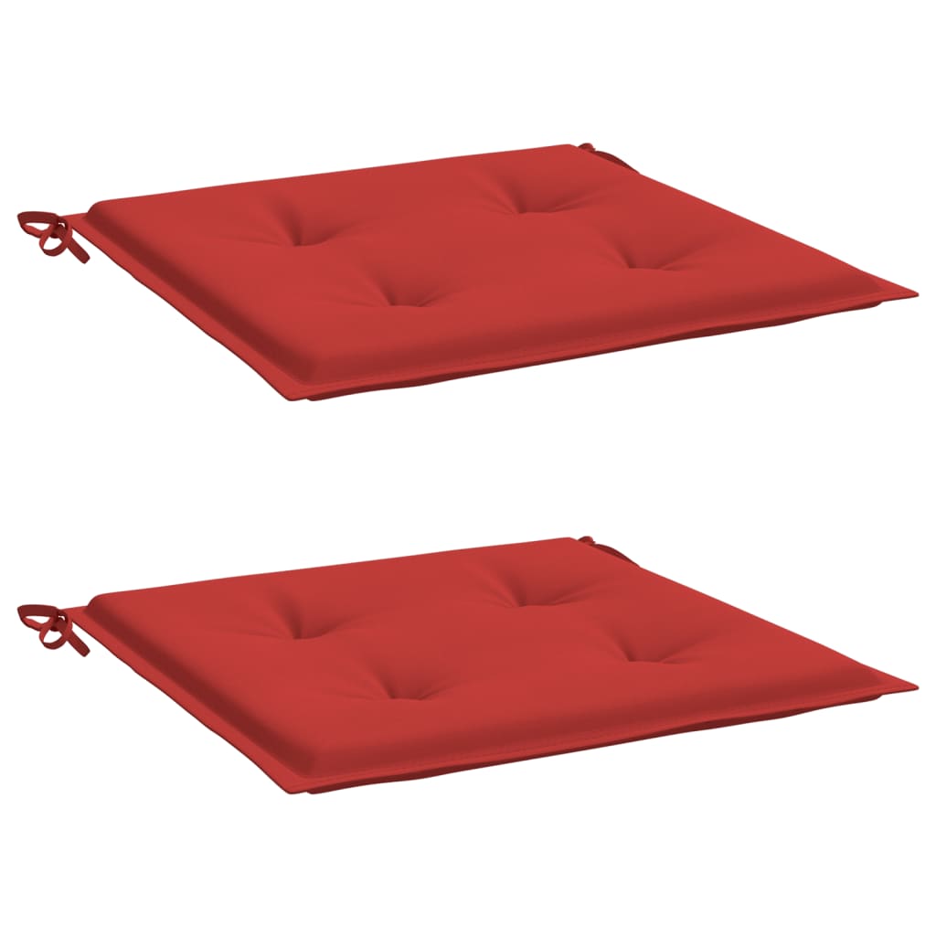 Coussins de chaise de jardin lot de 2 rouge 50x50x3 cm