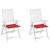 Coussins de chaise de jardin lot de 2 rouge 50x50x3 cm