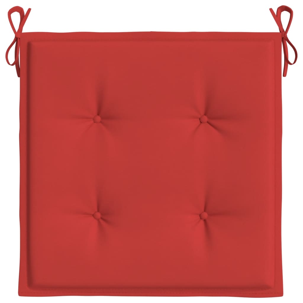 Coussins de chaise de jardin lot de 2 rouge 50x50x3 cm