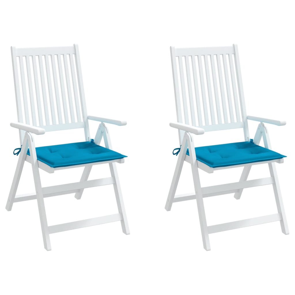 Coussins de chaise de jardin lot de 2 bleu 50x50x3 cm