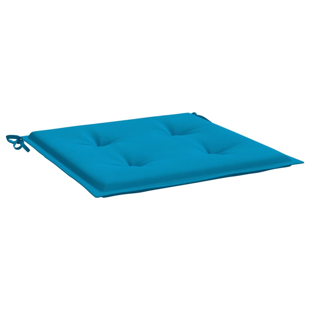 Coussins de chaise de jardin lot de 2 bleu 50x50x3 cm