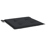 Coussins de chaise de jardin lot de 2 noir 50x50x3 cm