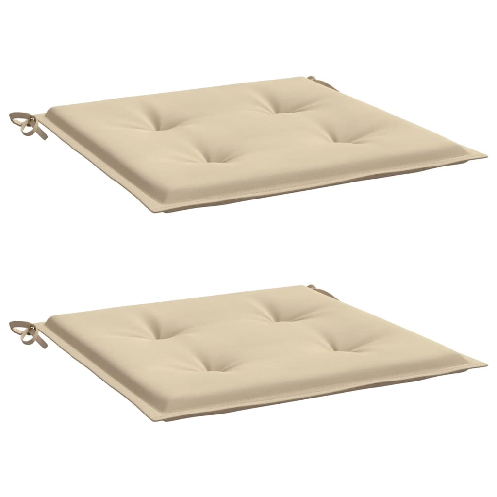 Coussins de chaise de jardin lot de 2 beige 50x50x3 cm