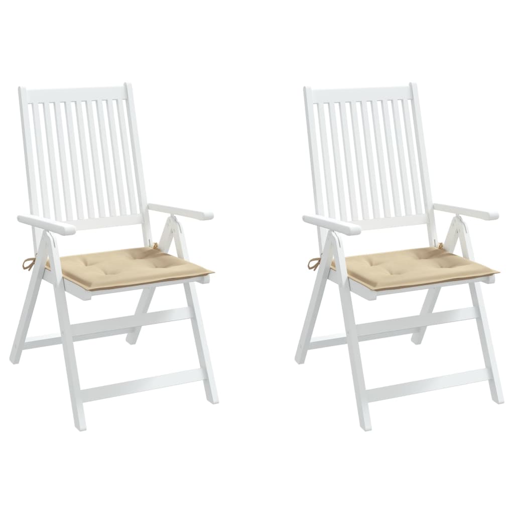 Gartenstuhlkissen 2er-Set beige 50x50x3 cm