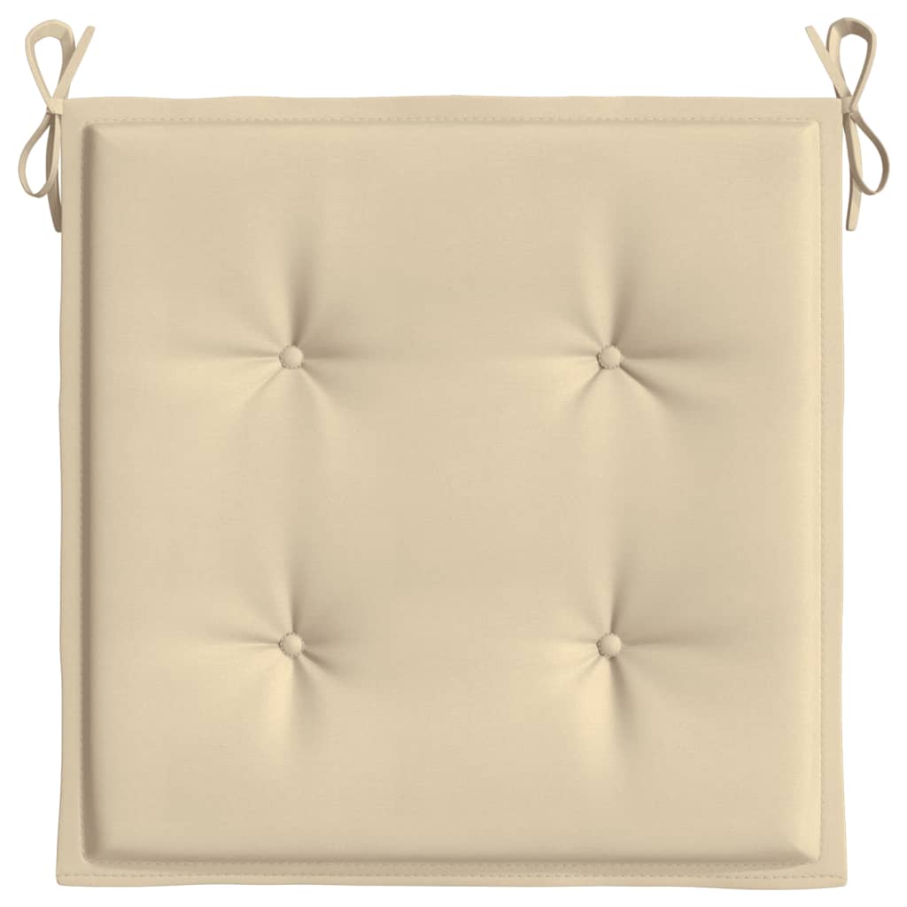 Coussins de chaise de jardin lot de 2 beige 50x50x3 cm