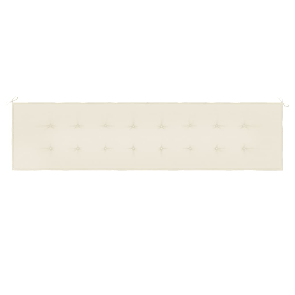 Coussin de banc de jardin crème 200x50x3 cm tissu oxford