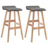 Tabourets de bar lot de 2 gris foncé tissu