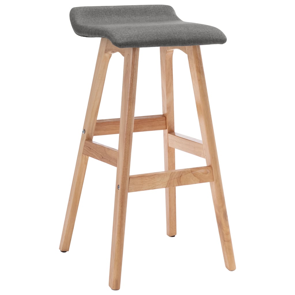 Tabourets de bar lot de 2 gris foncé tissu