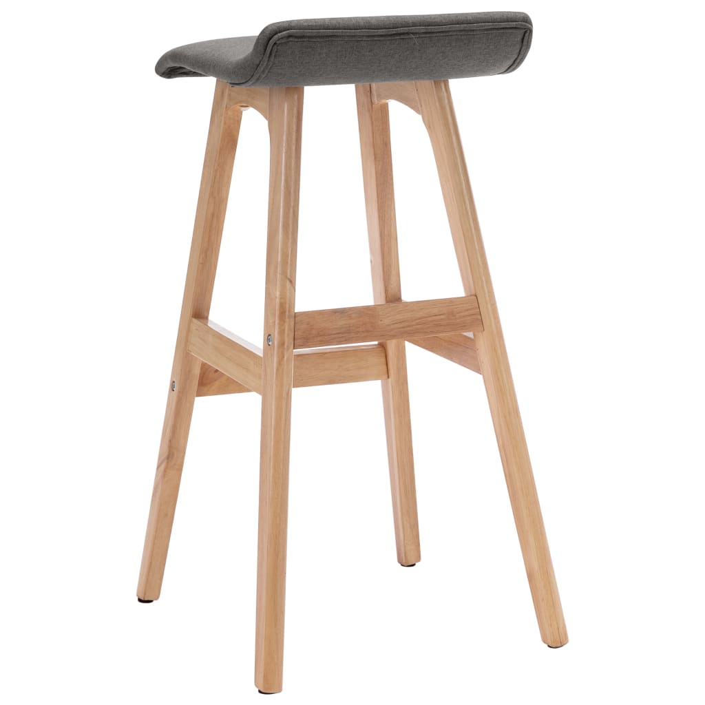 Tabourets de bar lot de 2 gris foncé tissu