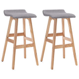 Tabourets de bar lot de 2 gris clair tissu