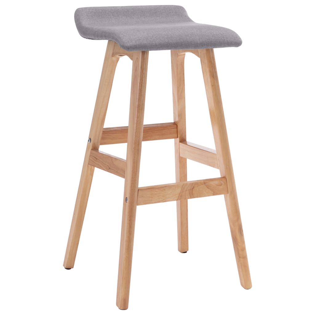 Tabourets de bar lot de 2 gris clair tissu