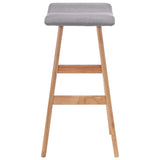 Tabourets de bar lot de 2 gris clair tissu