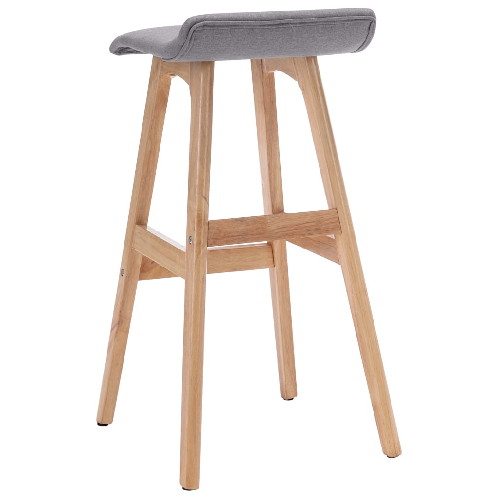 Tabourets de bar lot de 2 gris clair tissu