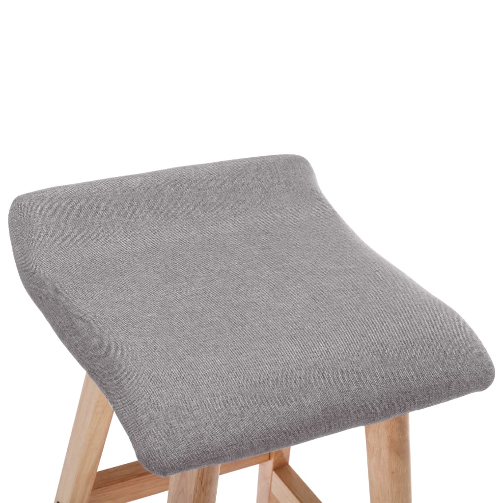 Tabourets de bar lot de 2 gris clair tissu