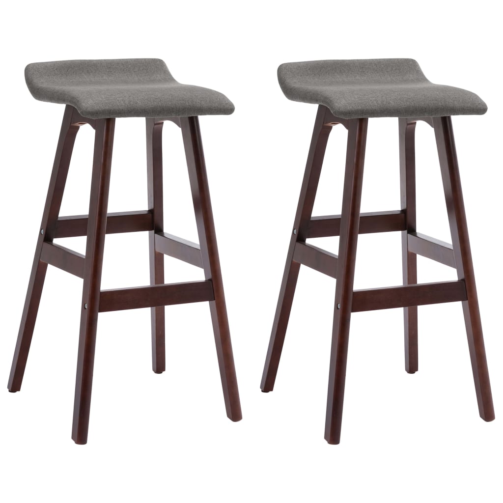 Tabourets de bar lot de 2 gris foncé tissu