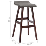 Tabourets de bar lot de 2 gris foncé tissu