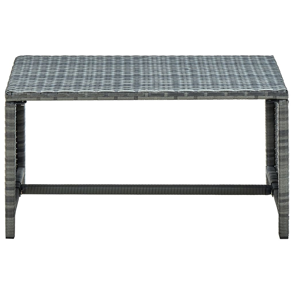 Table basse Anthracite 70x40x38 cm Résine tressée