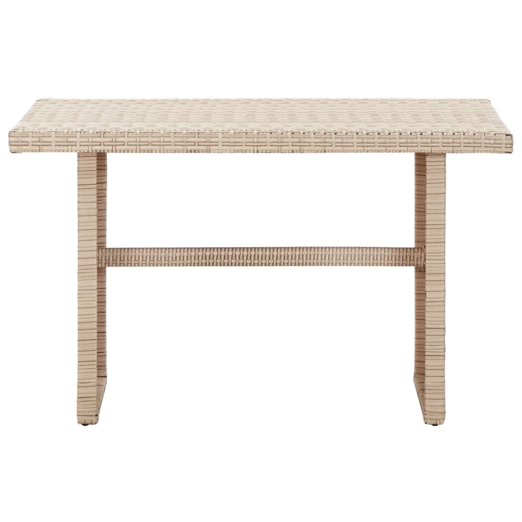 Table de jardin Beige 110x60x74 cm Résine tressée