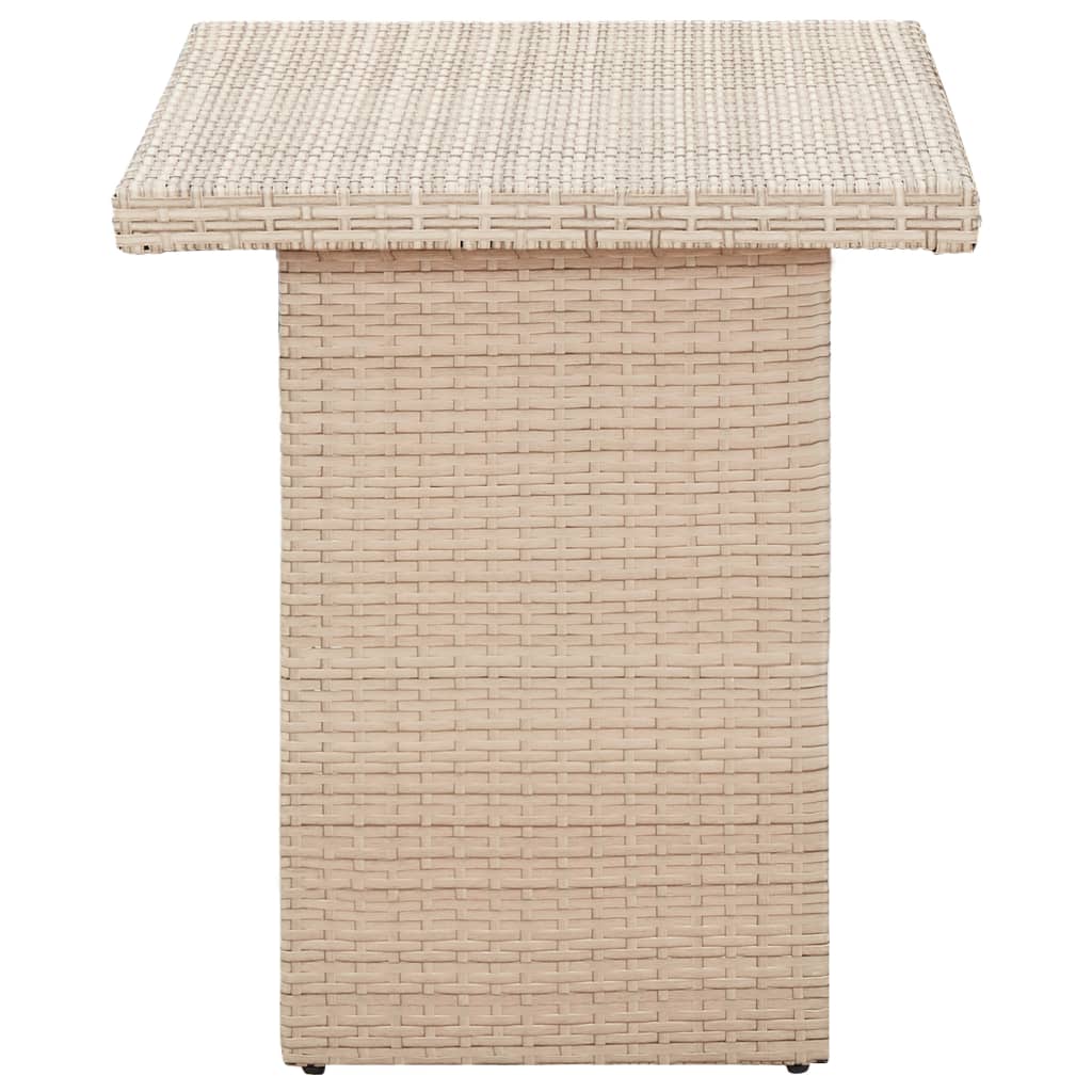 Table de jardin Beige 110x60x74 cm Résine tressée