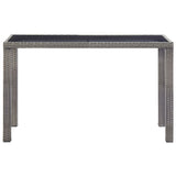 Table de jardin Anthracite 123x60x74 cm Résine tressée