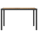 Table de jardin Noir et marron 123x60x74cm Bois d'acacia solide