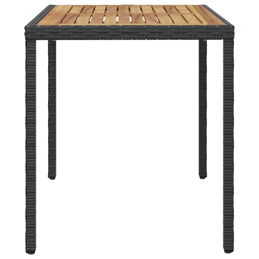 Table de jardin Noir et marron 123x60x74cm Bois d'acacia solide