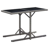 Table de jardin Anthracite 110x53x72 cm Verre et résine tressée