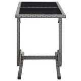 Table de jardin Anthracite 110x53x72 cm Verre et résine tressée