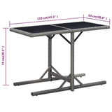 Table de jardin Anthracite 110x53x72 cm Verre et résine tressée