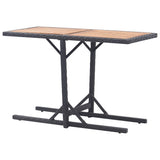 Table de jardin Noir Bois d'acacia solide et résine tressée