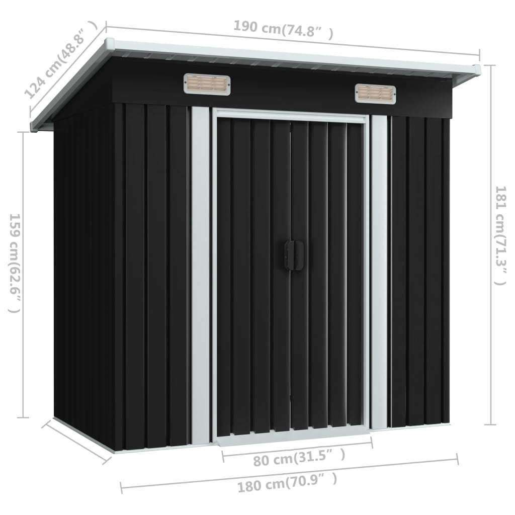 Abri de jardin Anthracite Acier