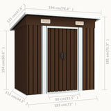 Garden storage shed Brown 194x121x181 cm Steel