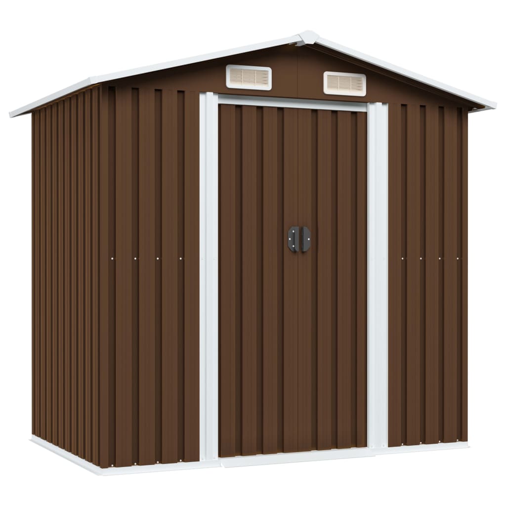 Garden storage shed Brown 204x132x186 cm Steel